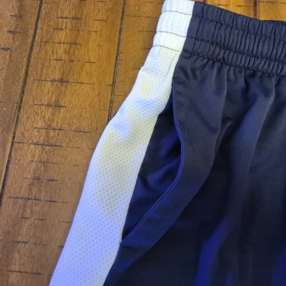 Men's Navy Blue And White Athletic Shorts - Picture 2 of 4